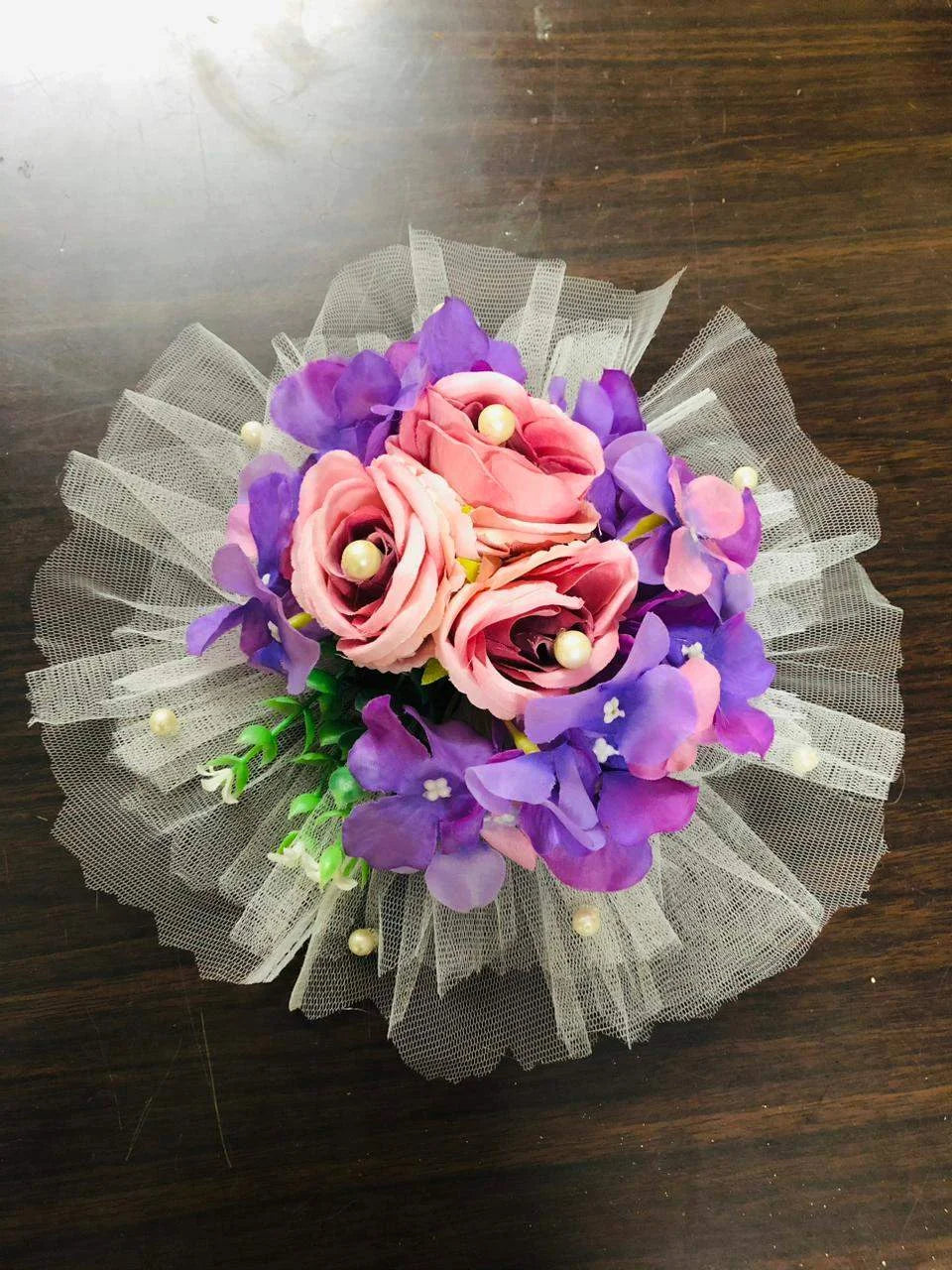 Pastel purple floral brooch